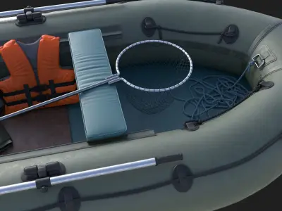 Inflatable boat 3D model