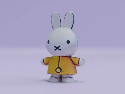 Miffy nijntje Rabbit Toy Doll Low-poly 3D model