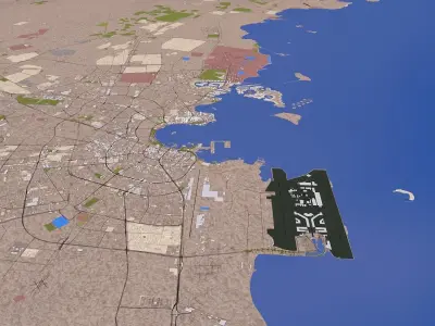 Doha City Qatar Low-poly 3D model