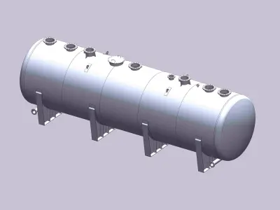 Oil separator code of construction ASME VIII Free 3D model