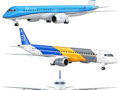 Embraer E195 E2 aircraft 3D model