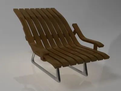 Modern Wood Chair  Free low-poly 3D model