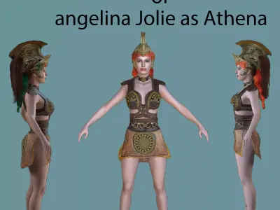Angelina Jolie as Athena Low-poly 3D model