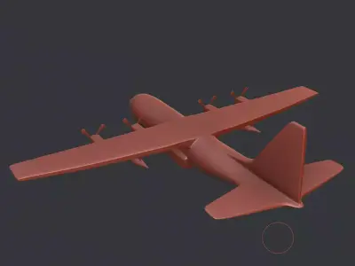 Lockheed C-130 Hercules US Military Transport Aircraft Low-poly 3D model