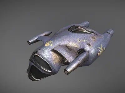 Species I - Alien Heavy Assault Fighter Low-poly 3D model