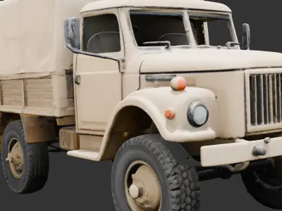 Desert Military Truck Low-poly 3D model