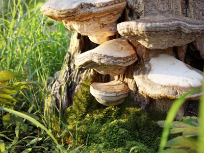  Big Polypores Tree Fungus Models Collection 