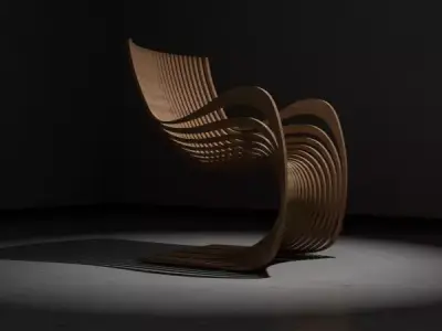 Parametric Wooden Chair Modern Furniture 3D Model 3D model