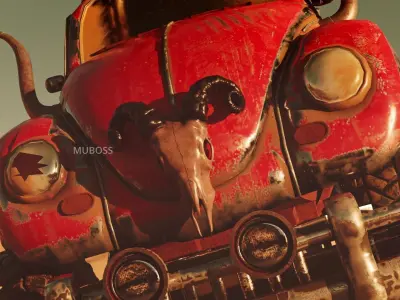 MAD MAX STLYE APOCALYPTIC CAR - HIGH POLY WITH PBR TEXTURES 3D model