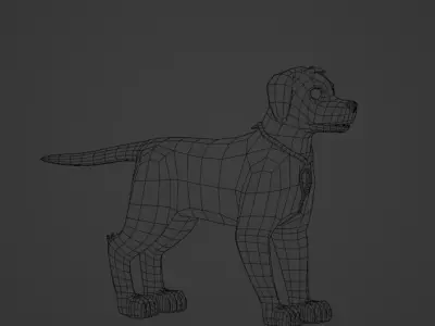 Cartoony Dog Low-poly 3D model