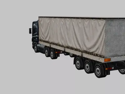 Cargo Semi Truck 3D Model 08 Low-poly 3D model