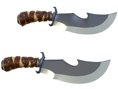 New Big Hunting Knife - Subdivision 3d Model Low-poly 3D model