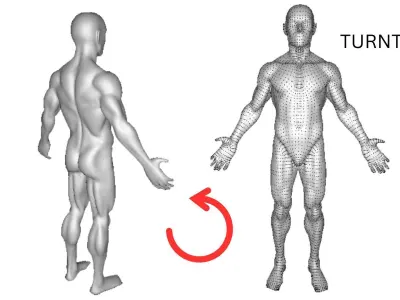 Rigged Human Pose 3D Model AI Game Dev PBR Textures 3D model