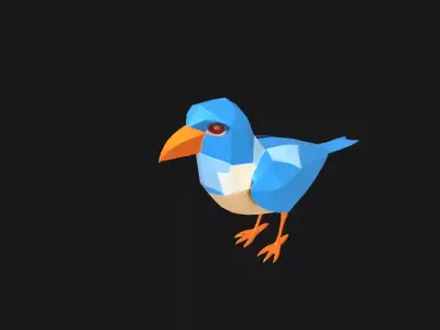 Low Poly Bird - Stylized 3D Model for Games and Animations Low-poly 3D model