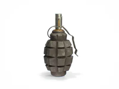 F-1 WW2 Grenade worn Low-poly 3D model