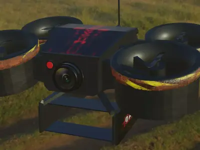 Advertising Drone-low poly game ready Free low-poly 3D model