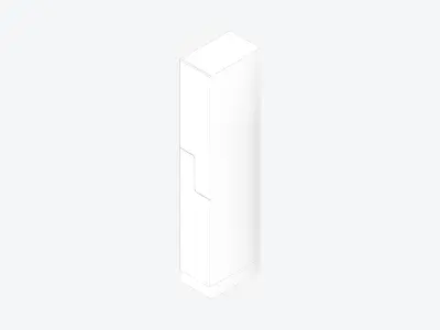 Locker - Laminate - Integral - Step - Short Neck Low-poly 3D model