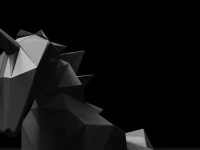 Origami Unicorn Low-poly 3D model