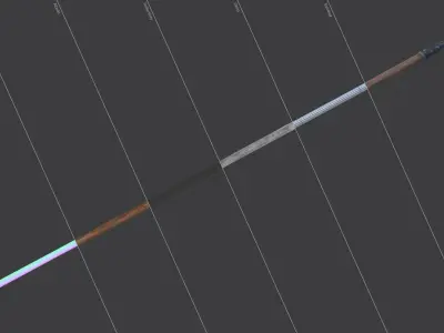 Medieval Spear Low-poly 3D model 10