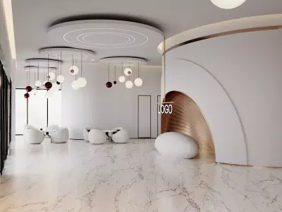 Contemporary Corporate Lobby Interior 3D model