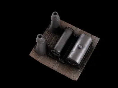 Steam donkey industrial Low-poly 3D model