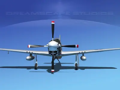 North American P-51B Mustang V13 3D model