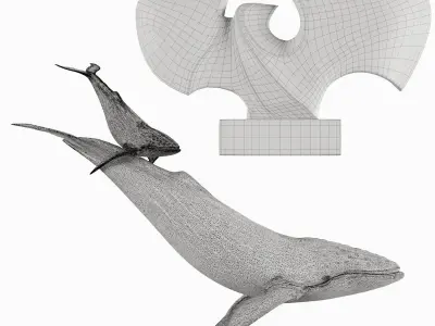 Animal Scluptures Low-poly 3D model