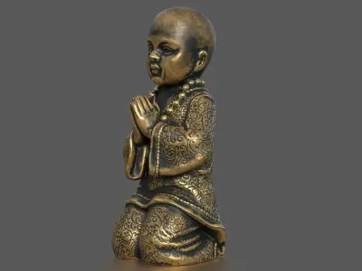 CHILD BUDDHA STATUE Low-poly 3D model