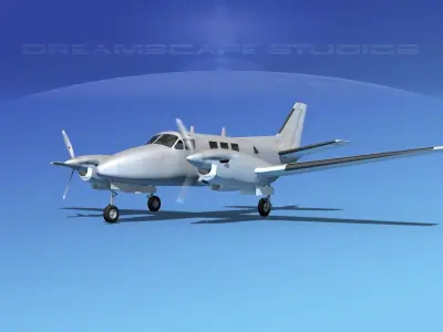 Beechcraft King Air 90 Bare Metal 3D model