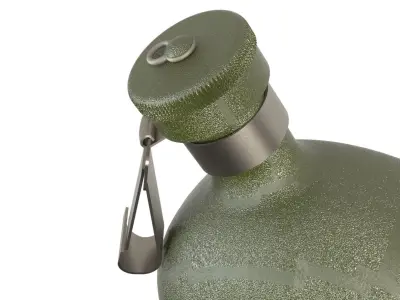 Military metal water bottle 3D model