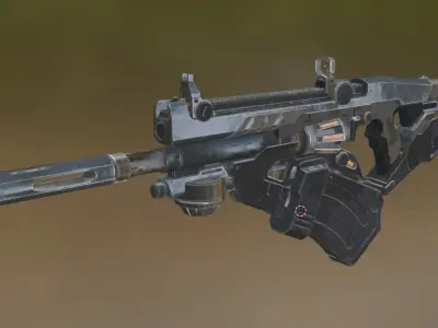 Futuristic Sci-Fi Assault Rifle Free 3D model