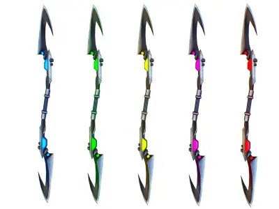 a set of cutting weapons - spear Low-poly 3D model