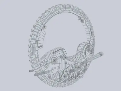 Mono wheel vehicle Low-poly 3D model
