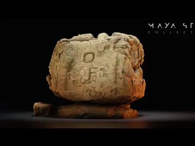 Mayan Stone 05 PBR 4K Low-poly 3D model