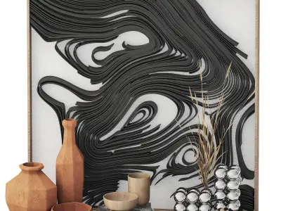 Decor Set Line painting 3D model