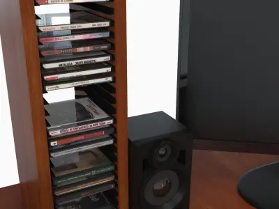 computer desk workstation 3D model