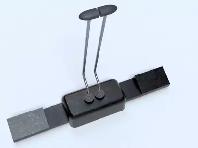 Hand controllers and foot pedals Low-poly 3D model