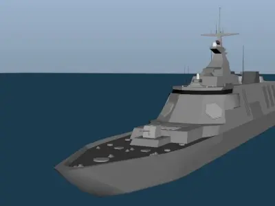 Stealth Frigate Low-poly 3D model