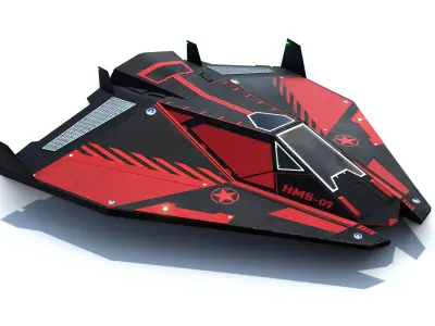 Sci-Fi Combat Spaceship Low-poly 3D model