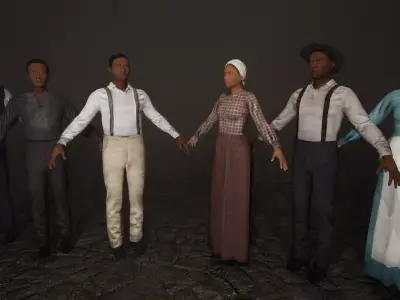 Low Poly Historic African Americans Low-poly 3D model