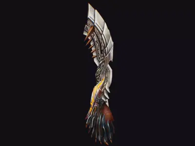 Sword Magical Cutting Fantasy Melee Dagger Iron Blade Saber Low-poly 3D model