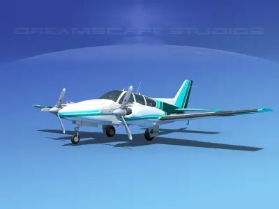 Beechcraft B55 Baron V13 3D model