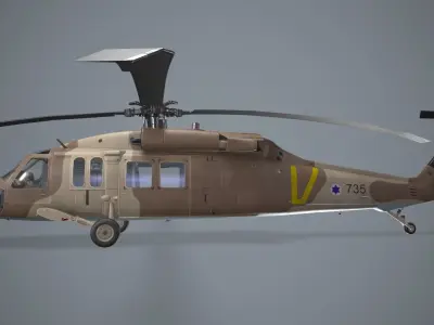 UH-60 Israel Basic Animation Low-poly 3D model