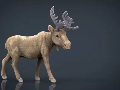 CHRISTMAS ELK Low-poly 3D model
