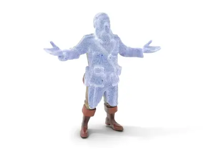 Military General D Character Model Rigged and Animated Low-poly 3D model