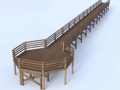 Wooden Pier 3D model