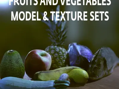 FRUITS AND VEGETABLES Free low-poly 3D model