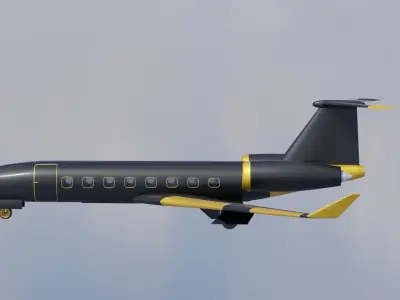 3D Model of a PRIVATE JET Low-poly 3D model