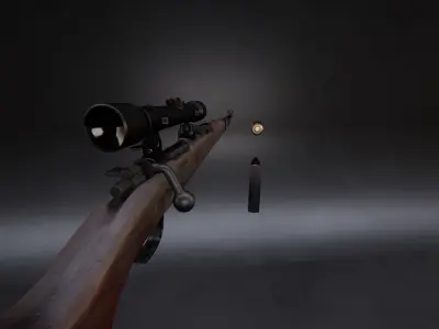 Modern AAA Game Ready PBR Long-range Rifles Pack  Low-poly 3D model