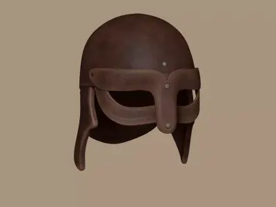 Leather Helmet - Medieval Character Design Low-poly 3D model